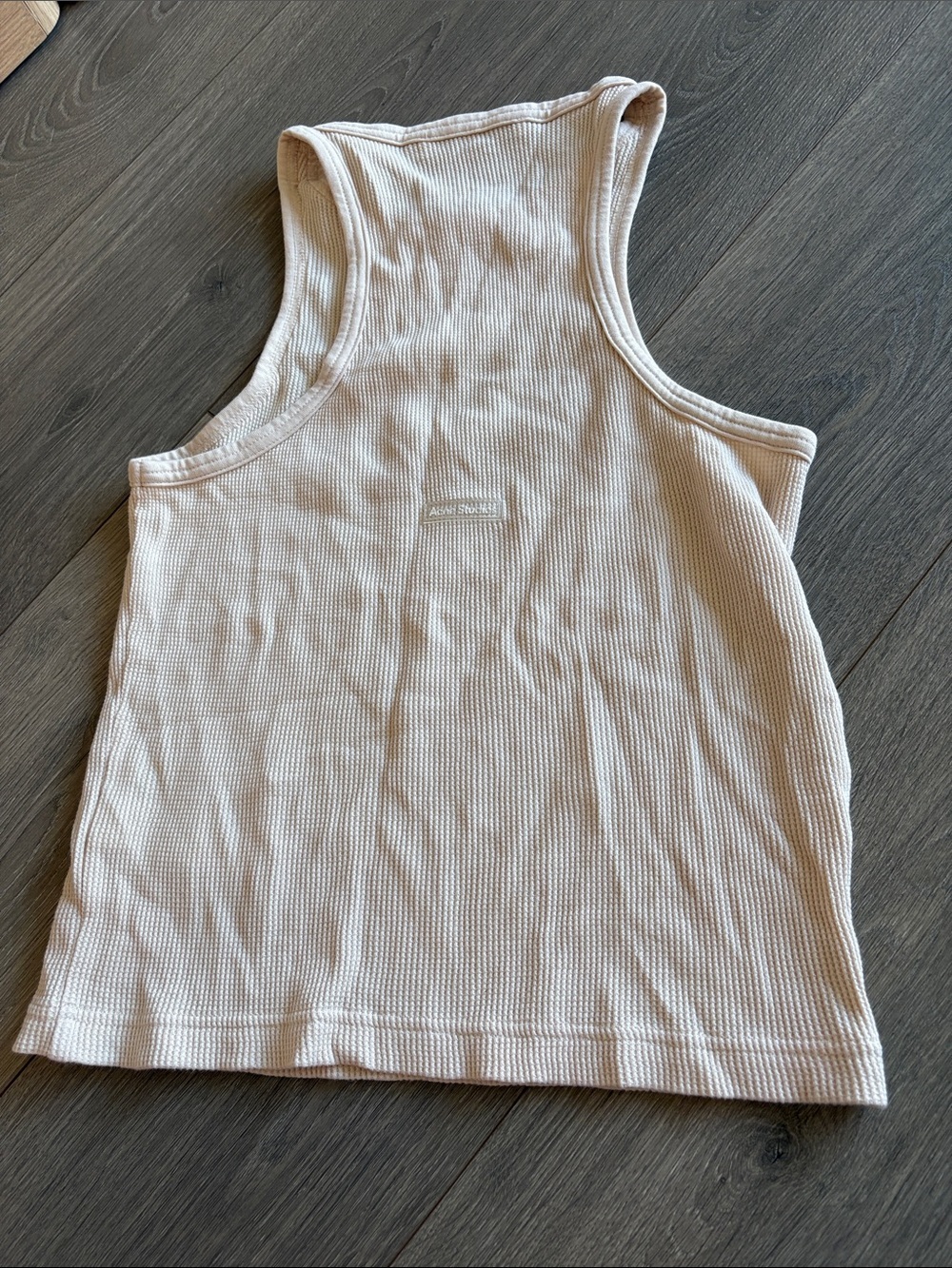 ACNE Studios Waffle Knit Tank Light Pink Beige Size Small 100% Cotton